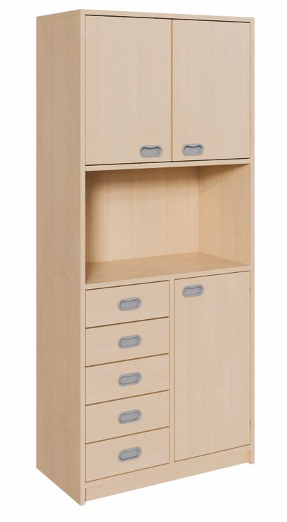 K Kombinationsschrank 180 cm, 3 Türen re./li./5 Schübe, 2 Breiten